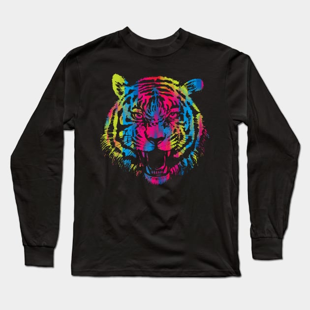 Vibrant Tiger Long Sleeve T-Shirt by Daletheskater